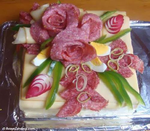 تزیین کیک الویه (چهارگوش) 