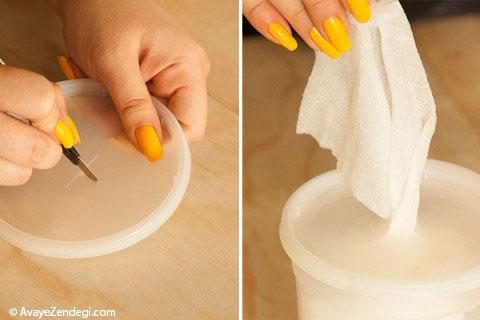  خودتان دستمال پاک کننده آرایش بسازید 
