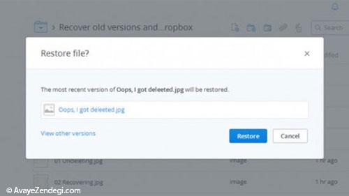 بازگردانی فایل‌های حذف شده در Dropbox 