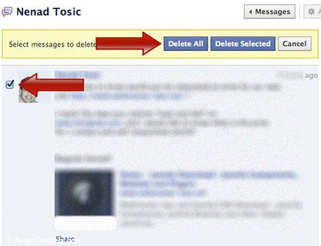 آموزش حذف پیام های فیس بوک با یک کلیک 
