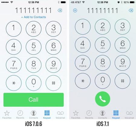 تفاوت iOS 7.1 را با 7.0.6 iOS مشاهده کنید 