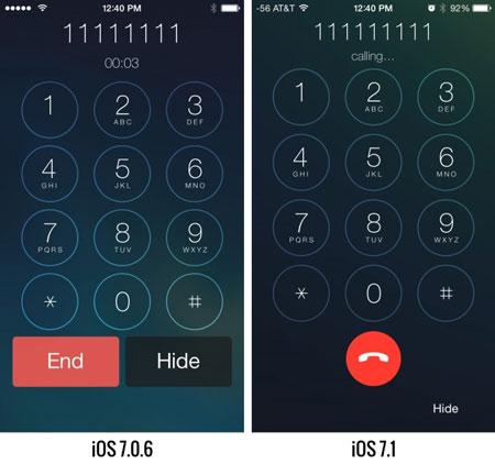 تفاوت iOS 7.1 را با 7.0.6 iOS مشاهده کنید 