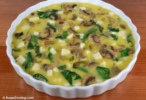 طرز تهیه املت قارچ و اسفناج طرز تهیه املت قارچ و اسفناج