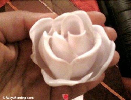 آموزش ساخت گل رز با قاشق پلاستیکی