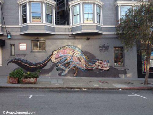 موجودات مختلف در نقاشی های خیابانی 