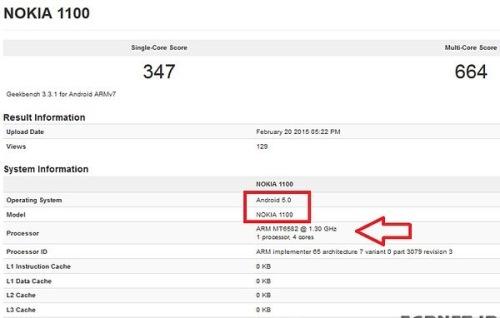  بازگشت نوکیا با 1100 اندرویدی و پردازنده چهار هسته ای!!! 