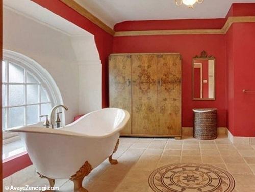 استفاده از رنگ قرمز در طراحی حمام و سرویس بهداشتی