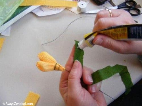 آموزش ساخت گل با کاغذ کشی