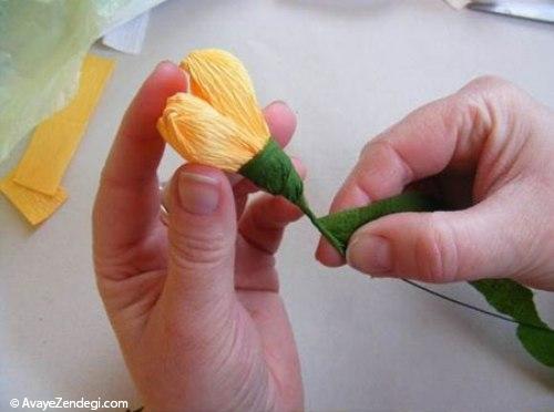 آموزش ساخت گل با کاغذ کشی