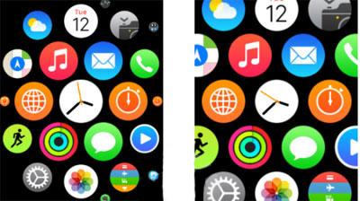 مراحل بزرگنمایی آیکون های اپل واچ 